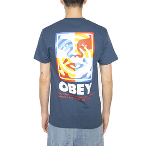 Obey Target Icon Tee Harbor Blue - Maglietta Girocollo Uomo Blu 165264065-HBU  OBEY 