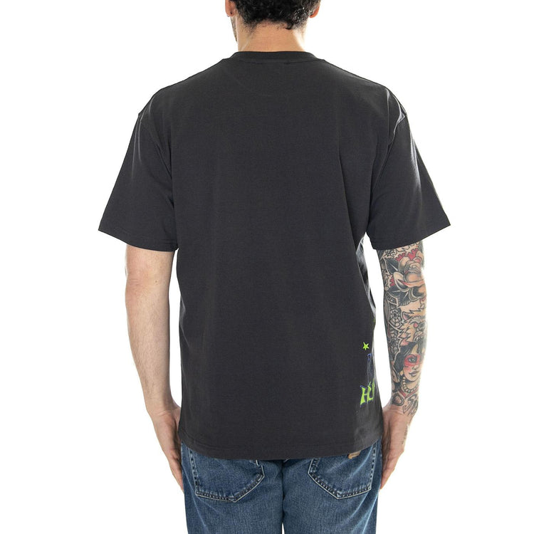 Zine S/S Washed Tee Washed Black - Maglietta Girocollo Uomo Nera TS02172-WABLK  HUF 