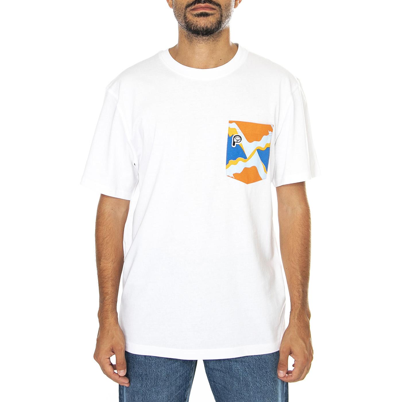 Penfield Printed Chest Pocket Bright White - Maglietta Girocollo Uomo Bianca PFD0161-002  PENFIELD 