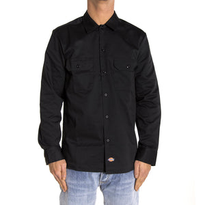LONG SLEEVE SLIM WORK SHIRT BLACK WL576-BK  DICKIES 