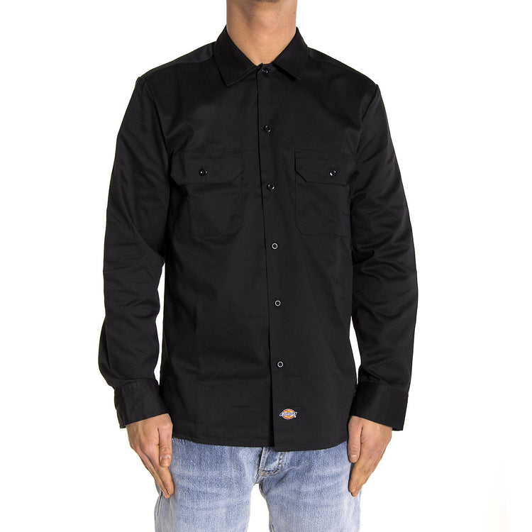 LONG SLEEVE SLIM WORK SHIRT BLACK WL576-BK  DICKIES 