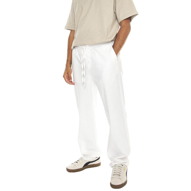 Sinus Loose 0007 Cot Lin Pant Noos Bright White - Pantaloni Uomo Bianchi 22028267-Bright White  ONLY & SONS 