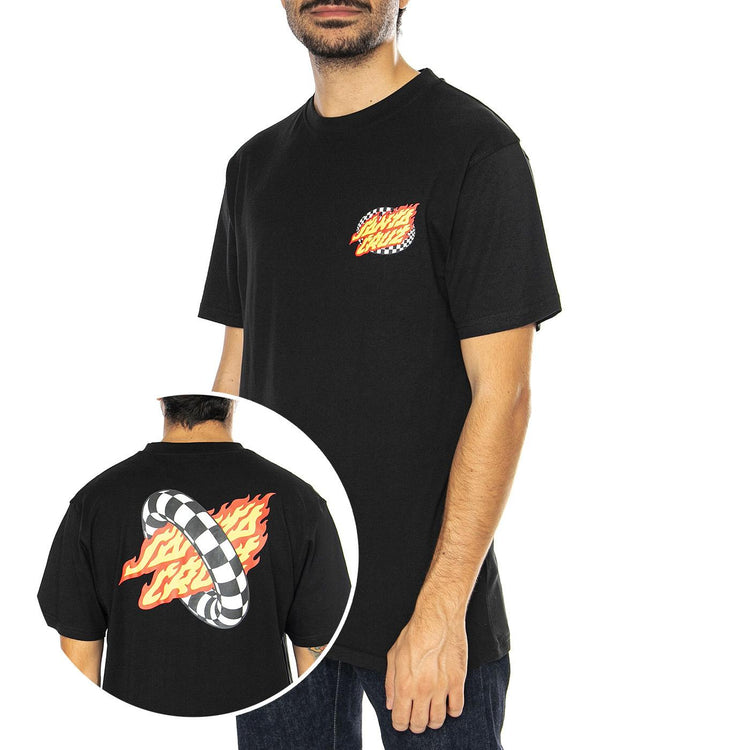 Goal Flame S - Black - Maglietta Girocollo Uomo Nera SCA-TEE-11374  SANTA CRUZ 