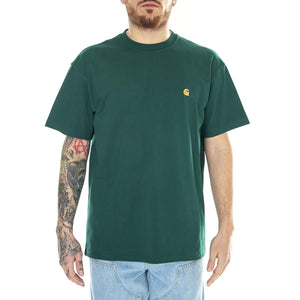 S/S Chase T-Shirt Chervil / Gold - Maglietta Girocollo Uomo Verde I026391.1YWXX  CARHARTT WIP 