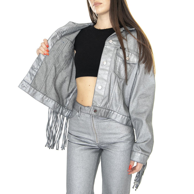 Souvenir Fringe Jacket Silver Relic - Giacca Estiva Donna Argento W4T144M3  WRANGLER 