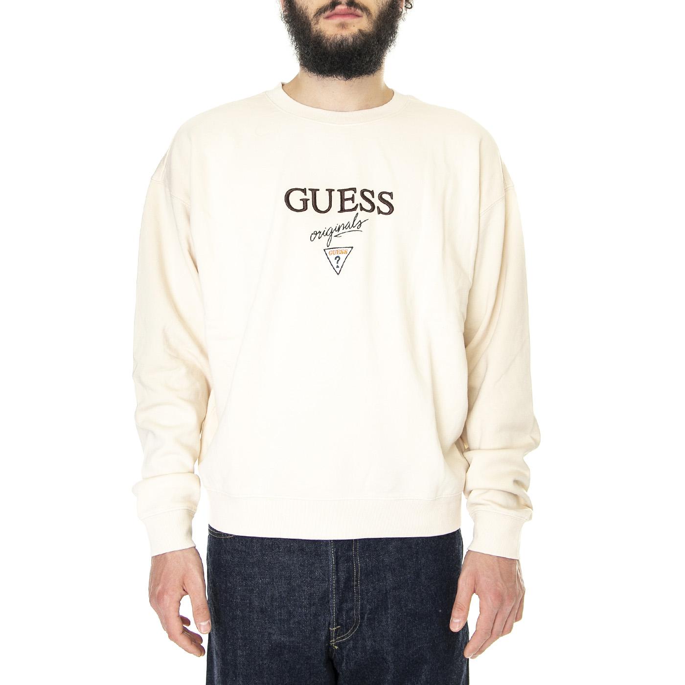 Go Baker Logo Crewneck / No Wash - Felpa Girocollo Uomo Beige M2BQ09K9YH1  GUESS ORIGINALS 