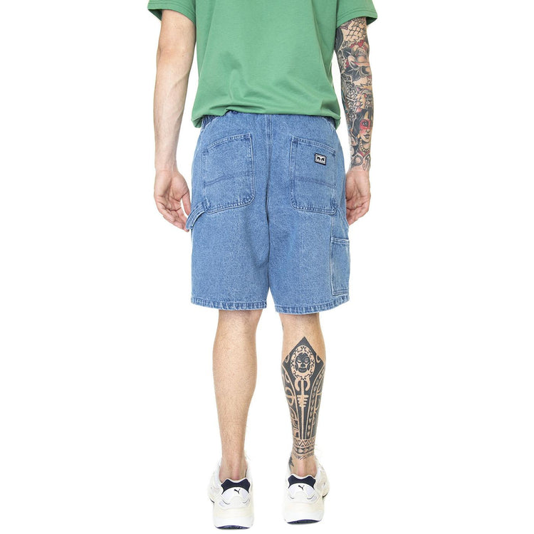 Easy Denim Carpenter Short Light Indigo - Bermuda Denim Jeans Uomo Blu 172120079-LIN  OBEY 