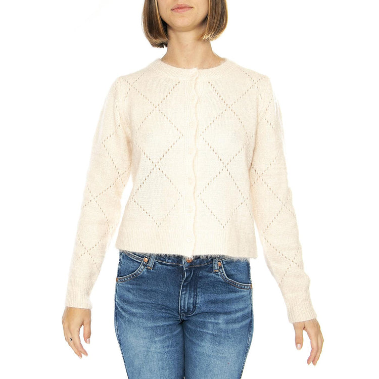 Cárdigan Punto Suave Bianco - Cardigan Donna Bianco 43W/10719  WILD PONY 