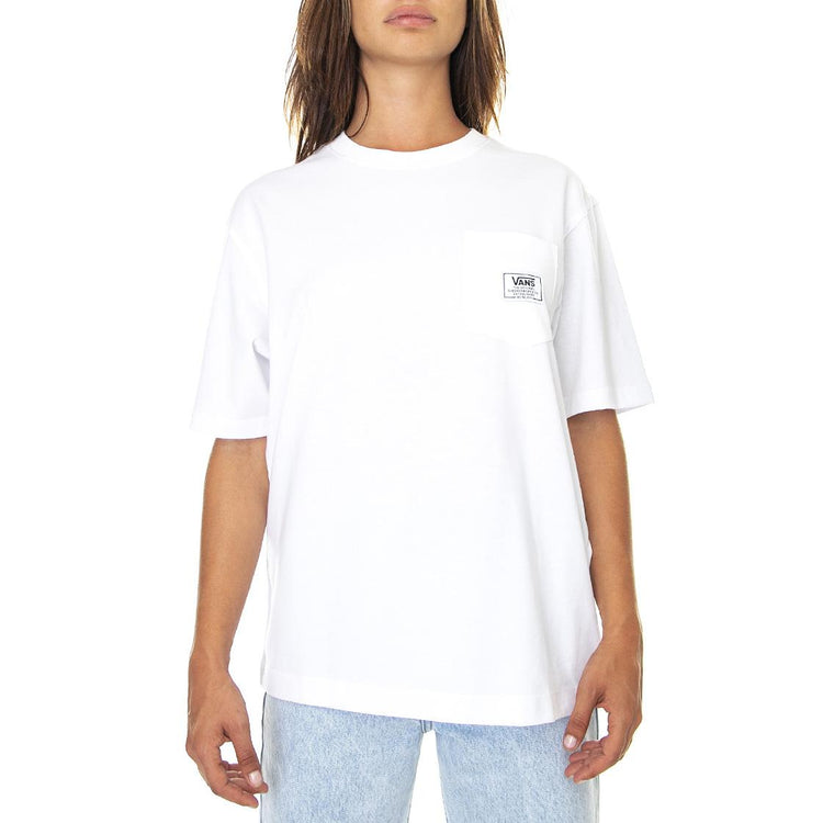Classic Patch Pocket - Maglietta Girocollo Donna Bianca VN0A5I8FWHT1  VANS 