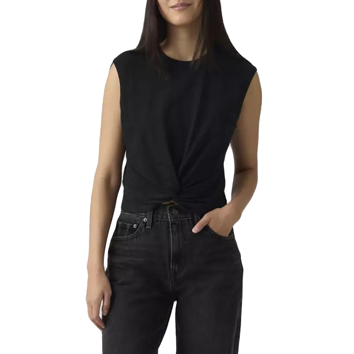 JEMMA KNOT TEE - ANTHRACITE NIGHT SLUB - Canotta Donna Nera 005JP 0000 LEVIS 