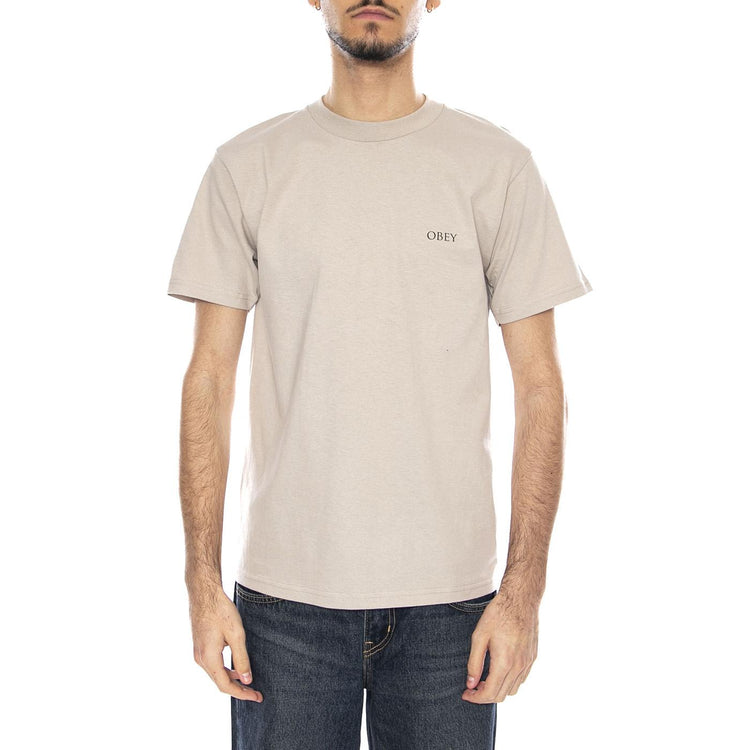 Obey Peace & Justice Statue Maglietta -- Maglietta Uomo Silver Grey 165264238 SIG OBEY 