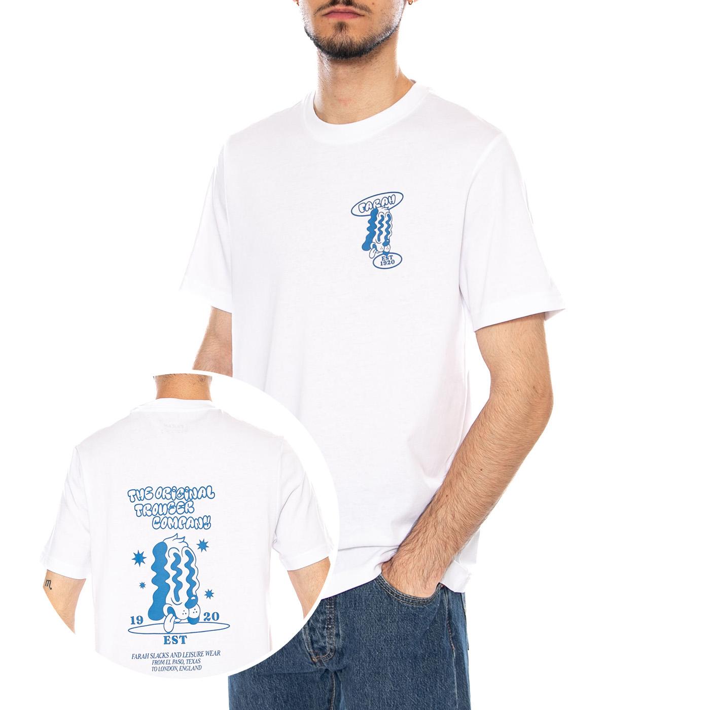 TRISTAN GRAPHIC SS - Maglietta Girocollo Uomo Bianca F4KSG041 104 FARAH 