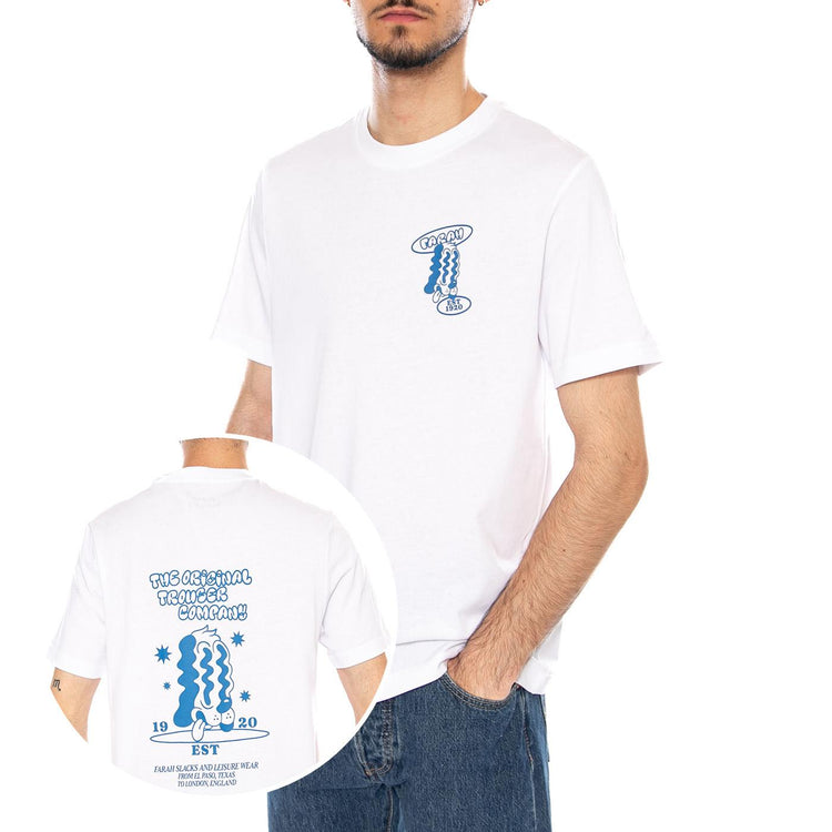 TRISTAN GRAPHIC SS - Maglietta Girocollo Uomo Bianca F4KSG041 104 FARAH 