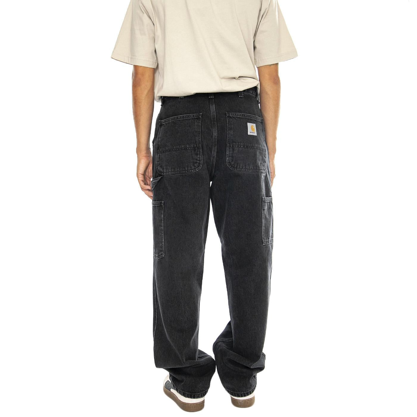 Single Knee Pant Black /stone washed - Pantaloni Uomo Neri I032024.8906  CARHARTT WIP 