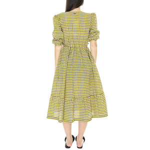 Addison Dress Sunrise Yellow Check - Abito Donna Giallo / Multicolore LDR0639-YE74-SS23  BARBOUR 