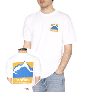 Penfield Mountain Scene Back G Bright White - Maglietta Girocollo Uomo Bianca PFD0223-002  PENFIELD 