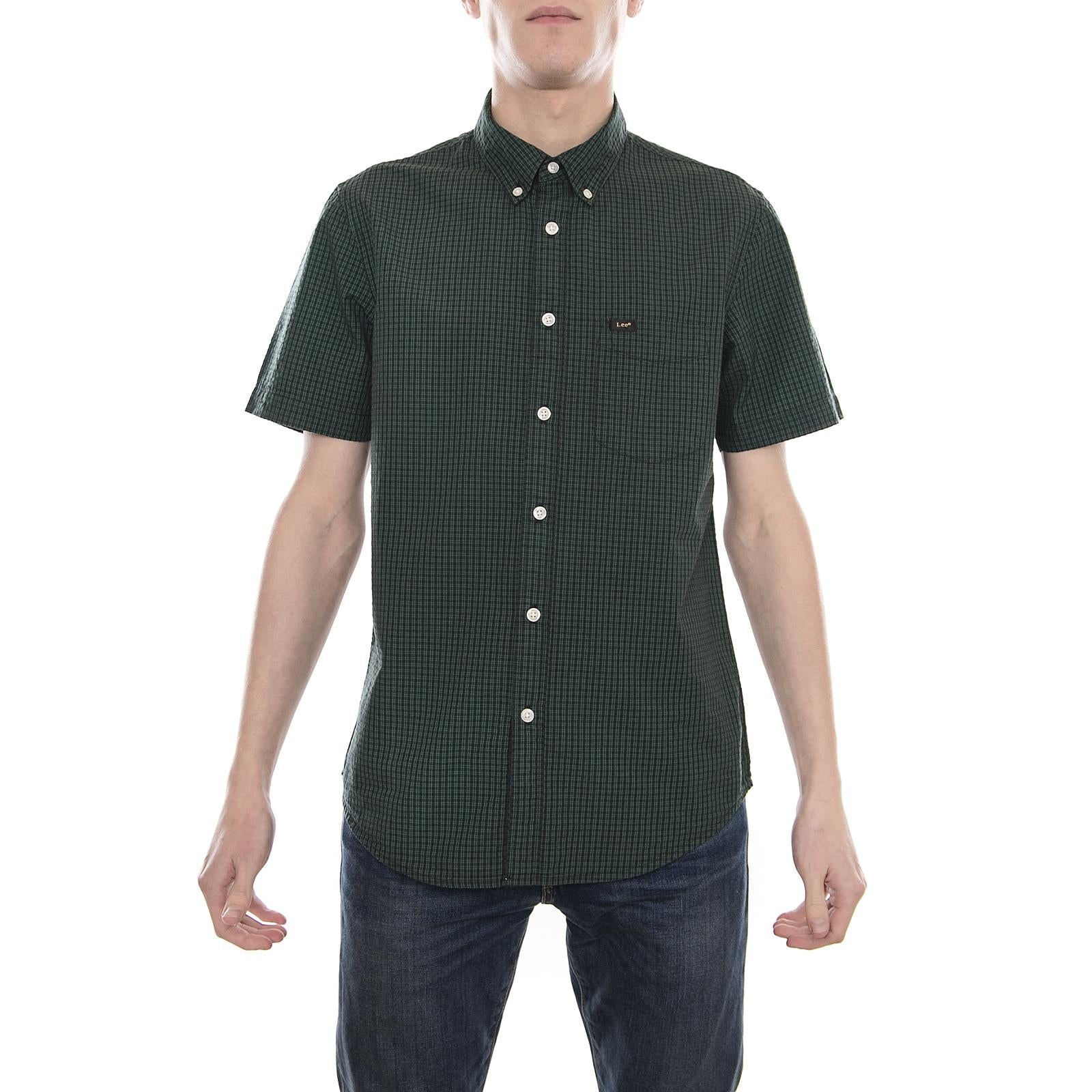 LEE BUTTON DOWN SS EVERGREEN L886GDEB  LEE 