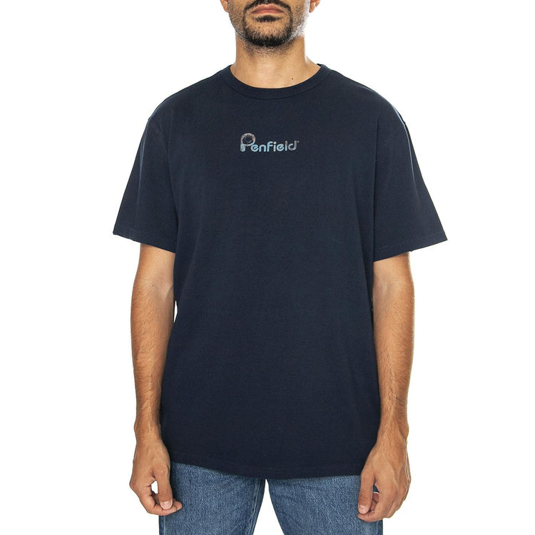 P Bear Camo Filled Back Graphic Navy Blazer - Maglietta Girocollo Uomo Blu PFD0160-203  PENFIELD 