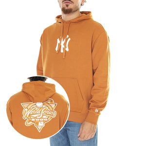 Hoodie Oversize New York Yankees World Series Patch - Felpa con Cappuccio Uomo Arancione 60424321  NEW ERA 
