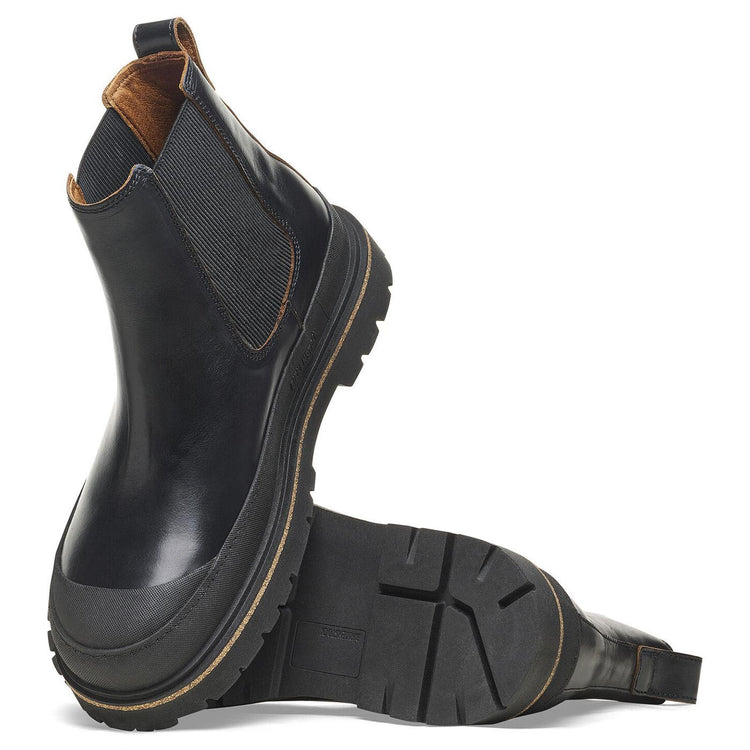 Prescott Slip On Men Black Pull Up Leather Boots - Stivaletti Uomo Neri 1025206  BIRKENSTOCK 