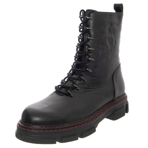 W' Bird Black Red Leather Boots - Stivali Stringati Donna Neri KG-BIRDBLK  KURT GEIGER 