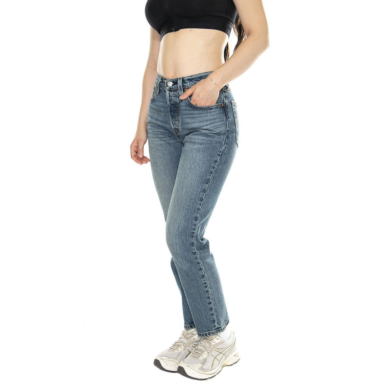 501 Crop Stand Off Dark Indigo Worn In - Pantaloni Denim Jeans Donna Blu 36200-0291  LEVIS 