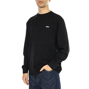 Established Works Bold Tee LS Black - Maglietta Girocollo Maniche Lunghe Uomo Nera 131030117-BLK  OBEY 