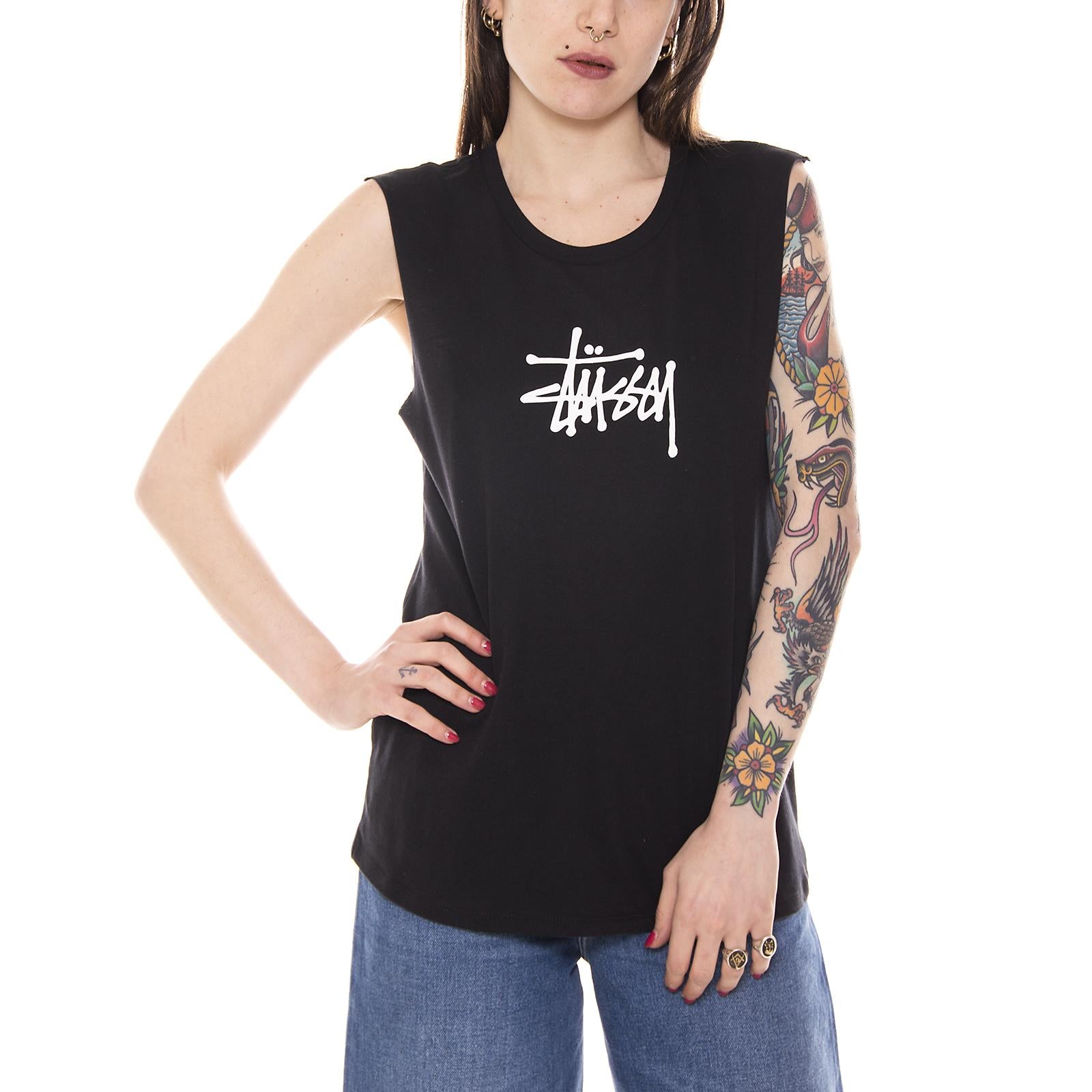 BASIC STUSSY MUSCLE TEE BLACK 2941353-BLACK  STUSSY 