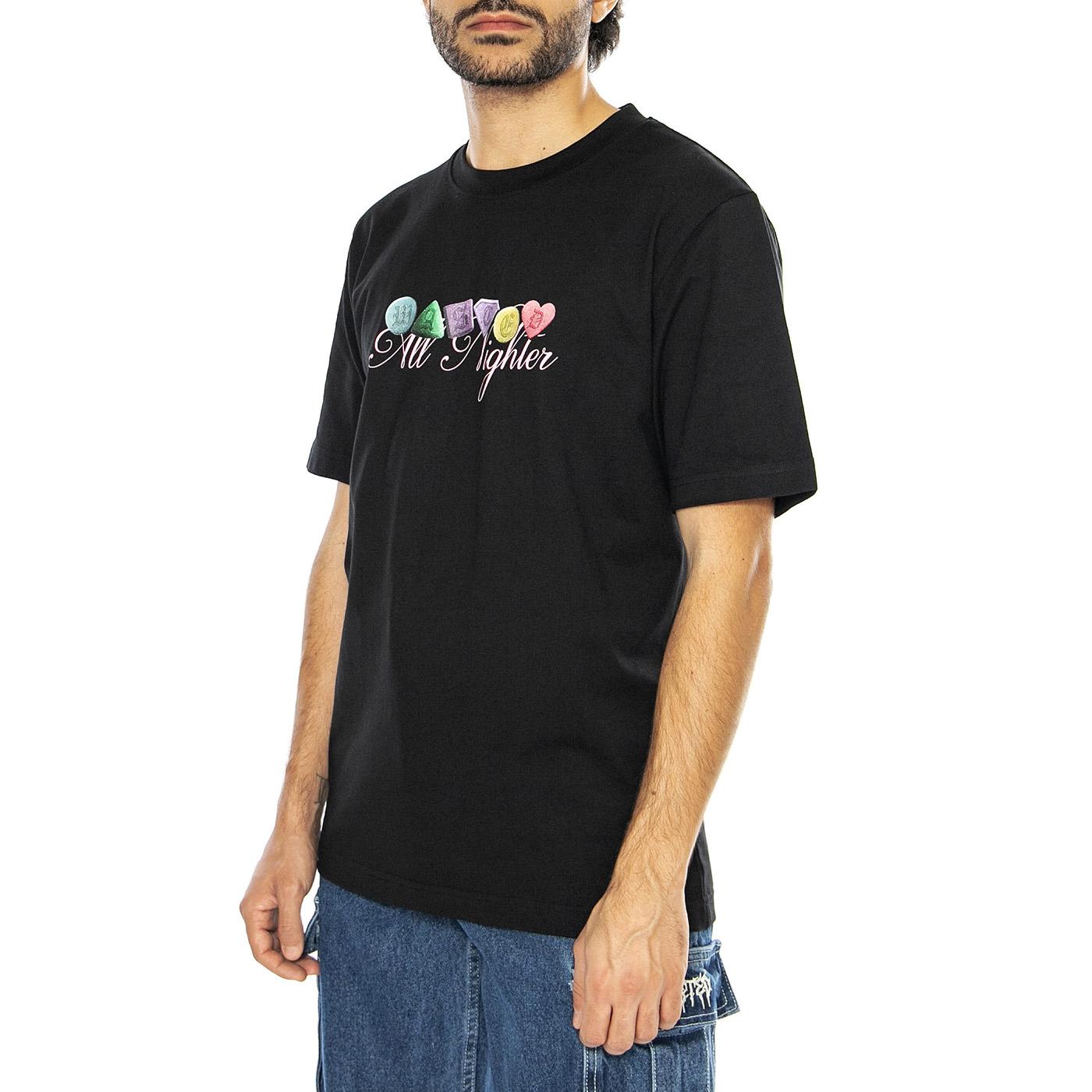 T-Shirt Nighters Black - Maglietta Girocollo Uomo Nera T-SHIRT NIGHTERS - BLACK  WASTED PARIS 