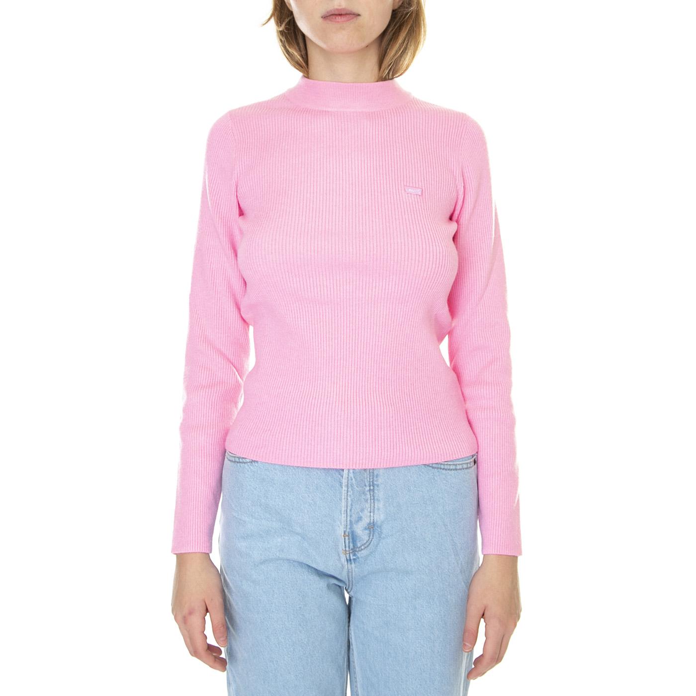 Crew Rib Sweater Begonia Pink - Maglione Collo Alto Donna Rosa A0719-0008  LEVIS 