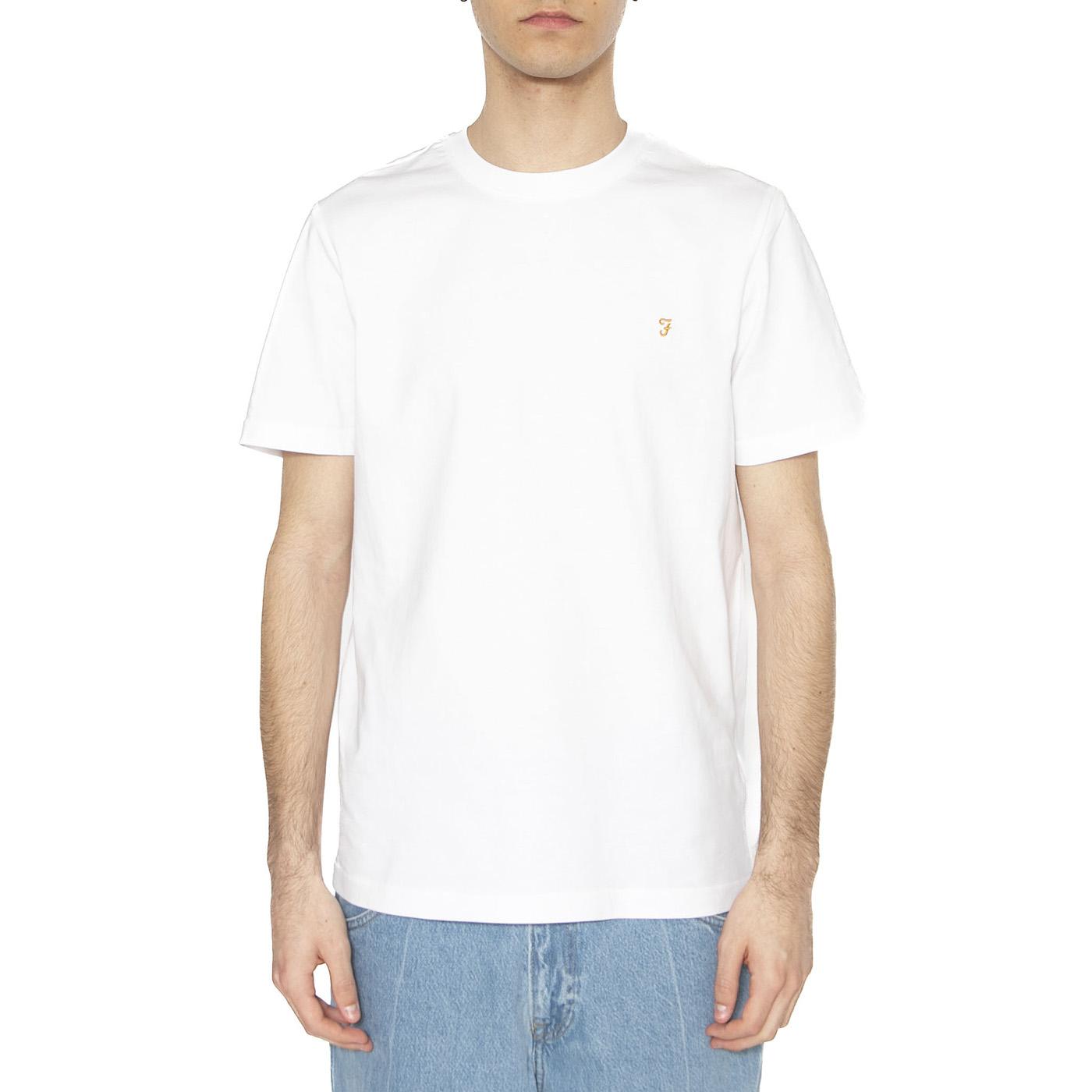 Danny Reg SS Tee White - Maglietta Girocollo Uomo Bianca F4KFD040104  FARAH 