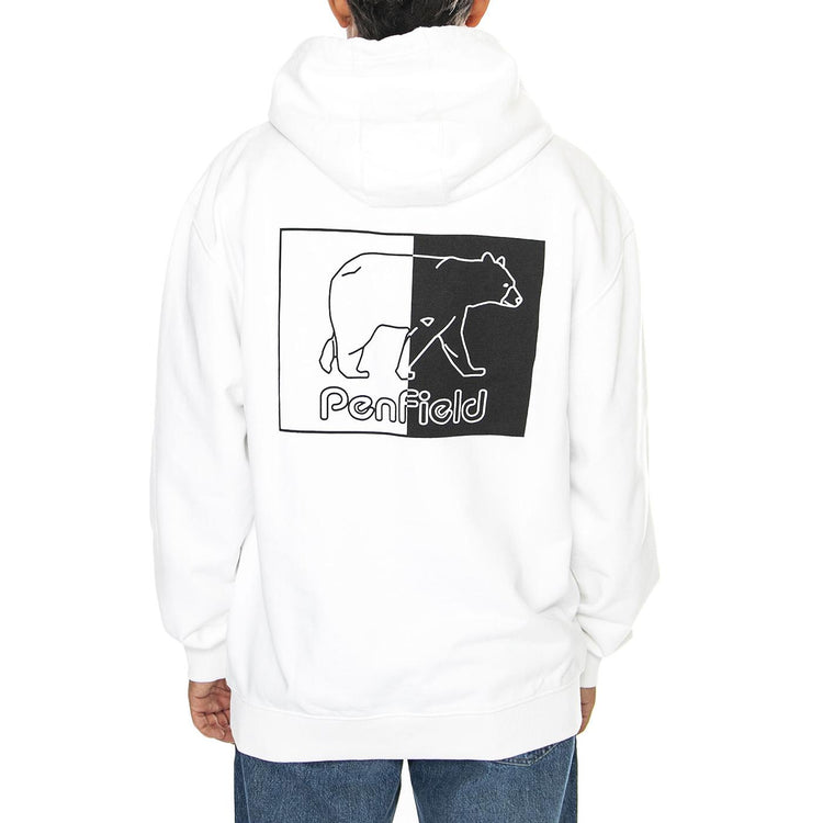 Inverted Bear Hood Bright White - Felpa con Cappuccio Uomo Bianca PFD0327-002  PENFIELD 