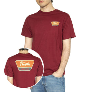 Linwood S/S STT Logo - Maglietta Girocollo Uomo Bordeaux 16172-IBPOC  BRIXTON 