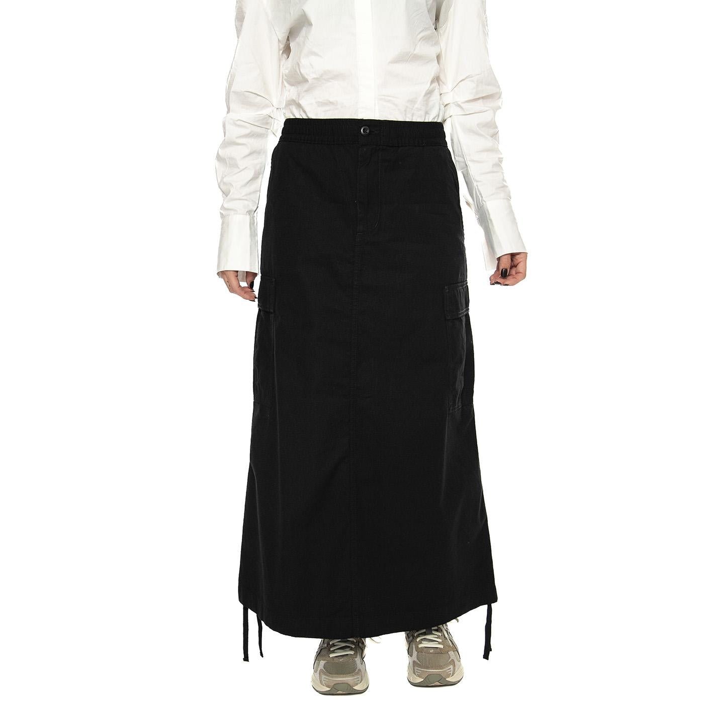 W' Cargo Skirt Long Black rinsed - Gonna Nera I033823.8902  CARHARTT WIP 