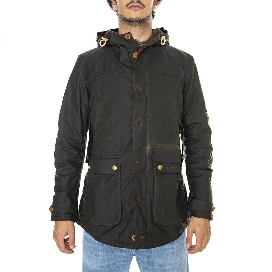 Game Park Olive - Giacca Invernale con Cappuccio Uomo Marrone FW22-MWX0698-OL71  BARBOUR 