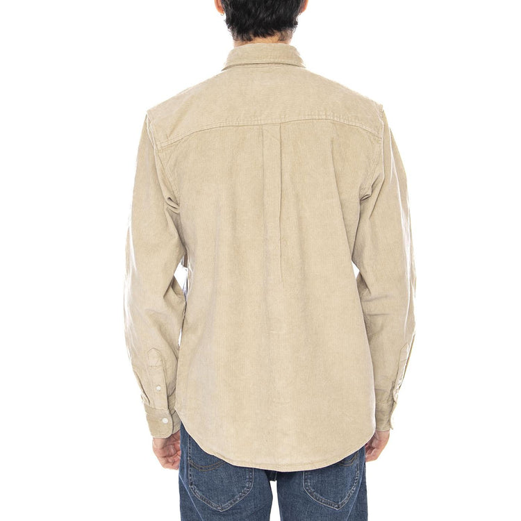 Grafton Cord Woven Abbey Stone Shirt - Camicia Uomo Beige 181200399 ABS OBEY 