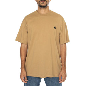 S/S Madison T-Shirt Peanut / Black - Maglietta Girocollo Uomo Marrone I033000.2I7XX  CARHARTT WIP 