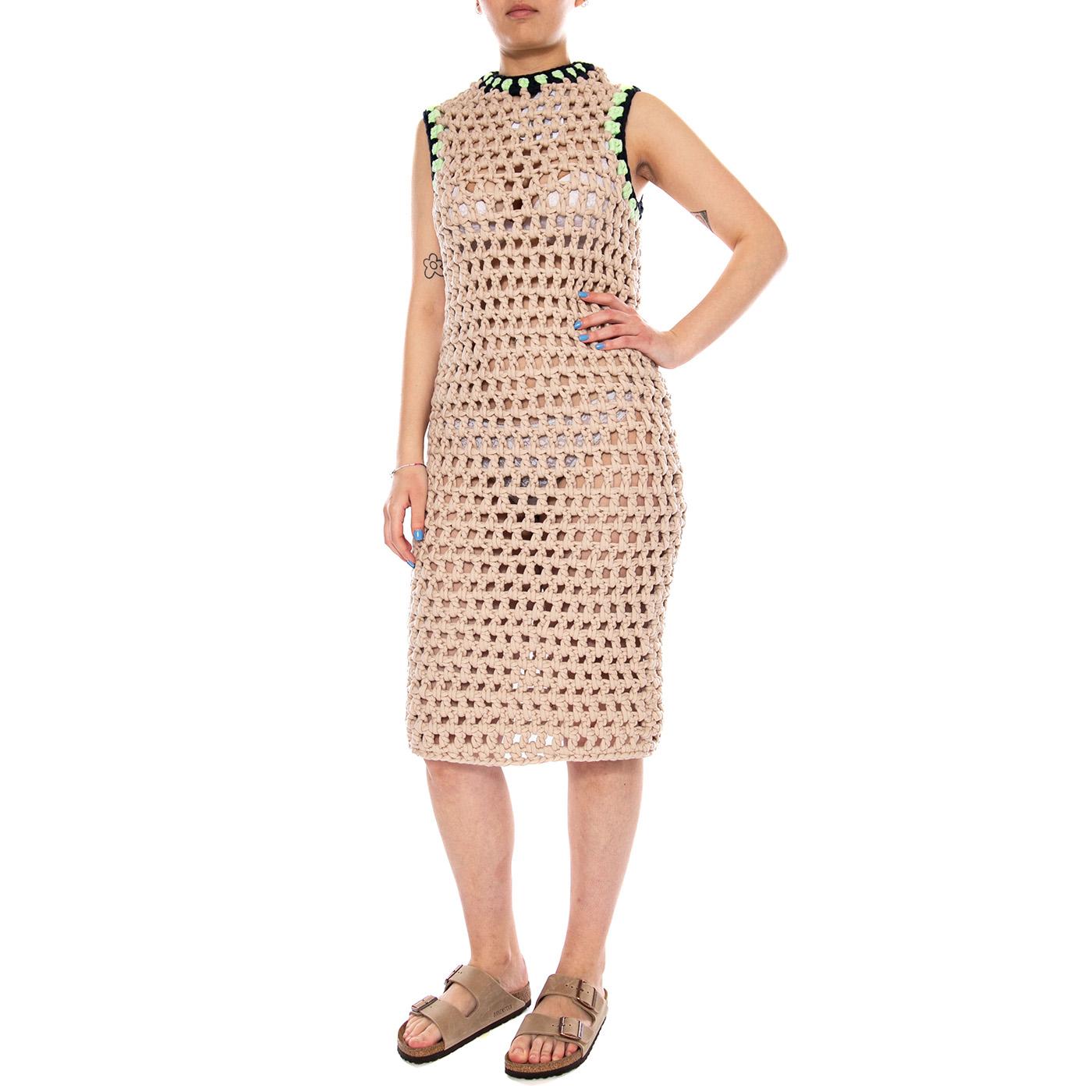 ANGELITA MAXI CROCHET DRESS BEIGE - Abito Perforato Donna Beige 1154391 BG UGG 