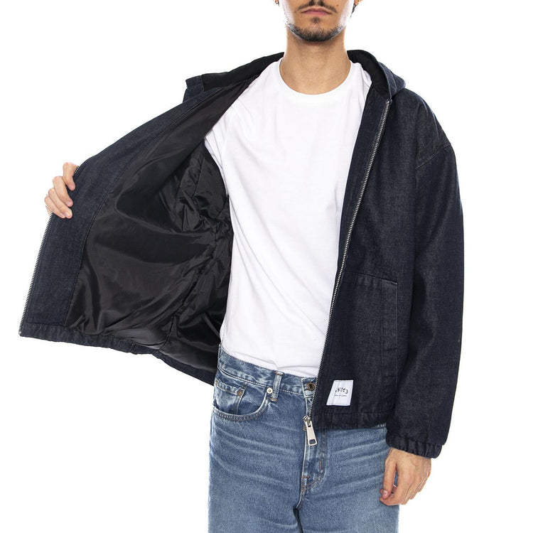 Daimon Hooded Jacket Lined Rinsed - Giacca con Cappuccio Uomo Blu I034082.01.02. 01.02 EDWIN 