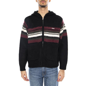 Myers Zip Up Hood Sweater Black / Multi -- Felpa con Cappuccio Uomo Nera / Multicolore 151000093 BKM OBEY 