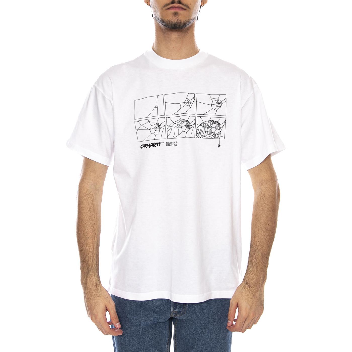 S/S Theory And Practice T-S White - Maglietta Girocollo Uomo Bainca I035501.02XX  CARHARTT WIP 