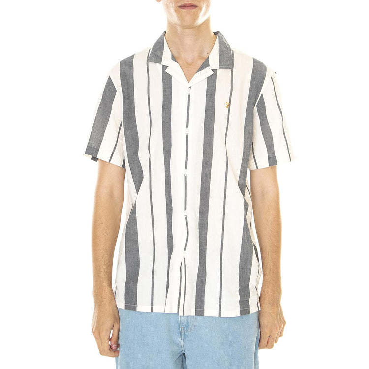 M' Adler Casual Fit Short Sleeve Stripe Revere Shirt - Camicia Maniche Corte Uomo Multicolore F4WSD032-412  FARAH 