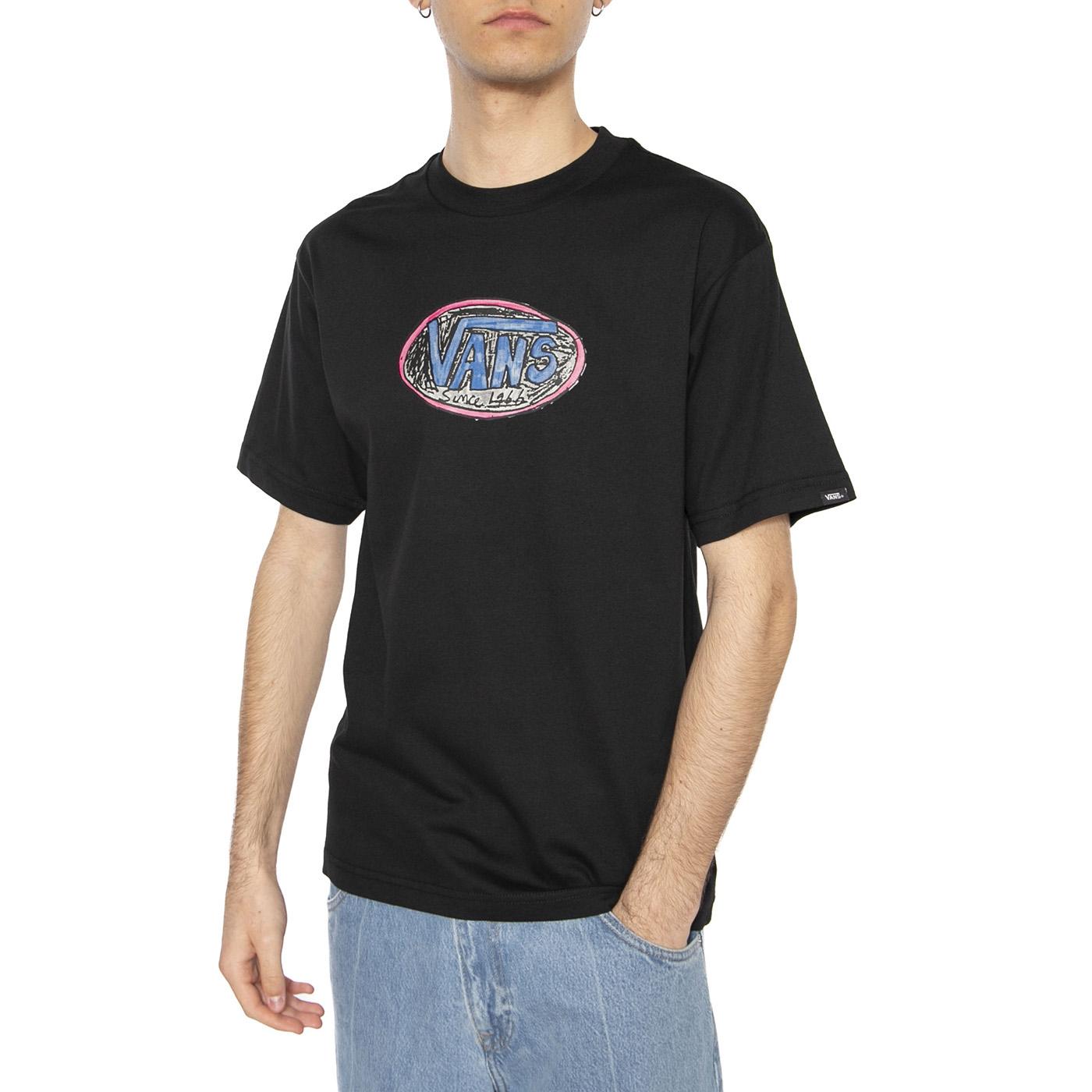 Scribblex SS Black - Maglietta Girocollo Uomo Nera VN000NHWBLK1  VANS 