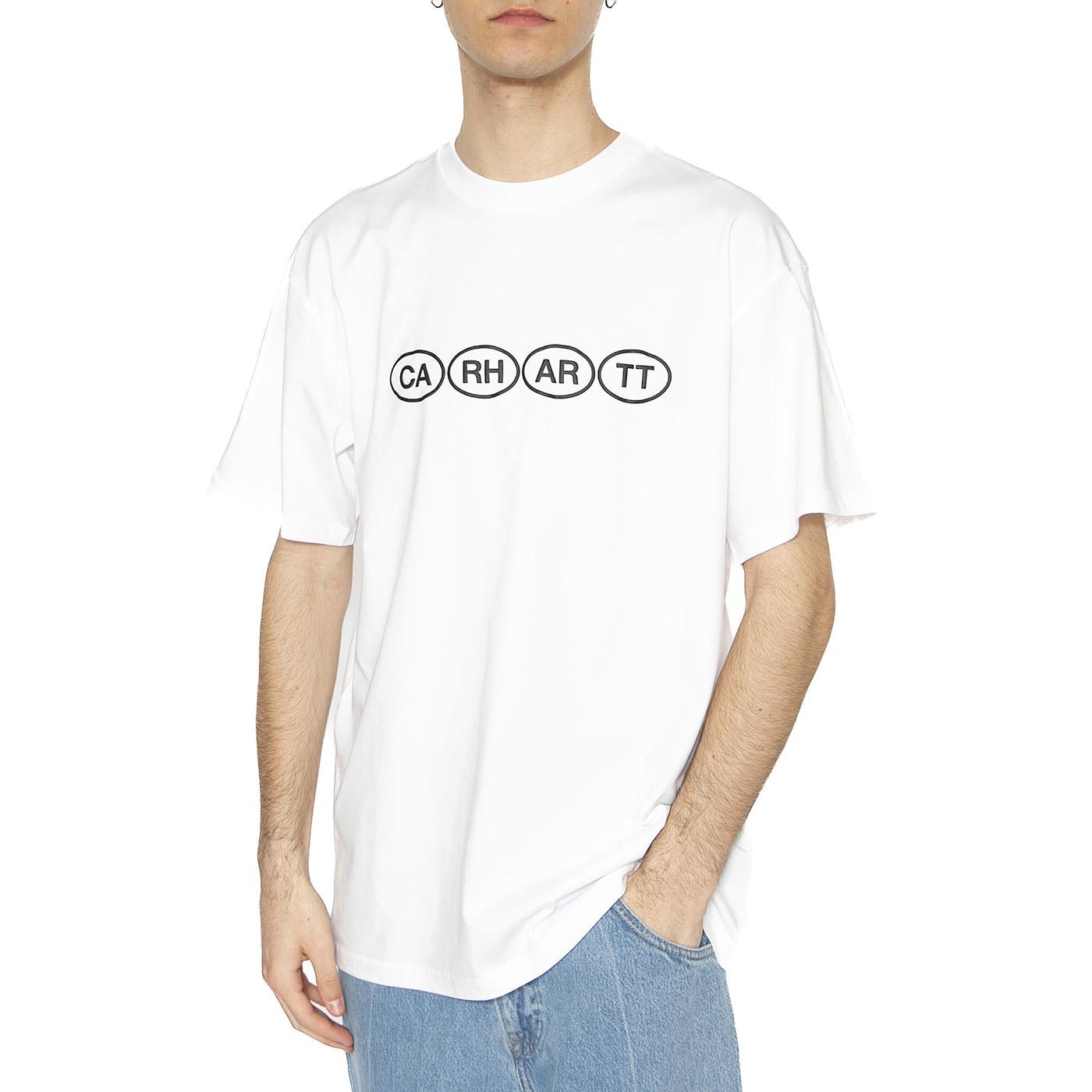 S/S Bumper T-Shirt White / Black - Maglietta Girocollo Uomo Bianca I034664.00AXX  CARHARTT WIP 