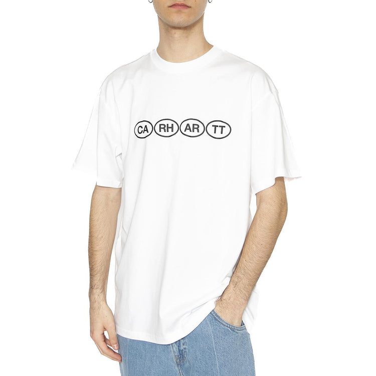 S/S Bumper T-Shirt White / Black - Maglietta Girocollo Uomo Bianca I034664.00AXX  CARHARTT WIP 
