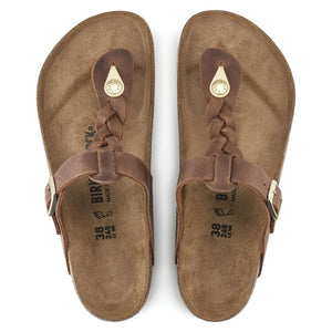 Gizeh Braided Cognac Oiled Leather - Sandali Donna Marroni 1021355  BIRKENSTOCK 