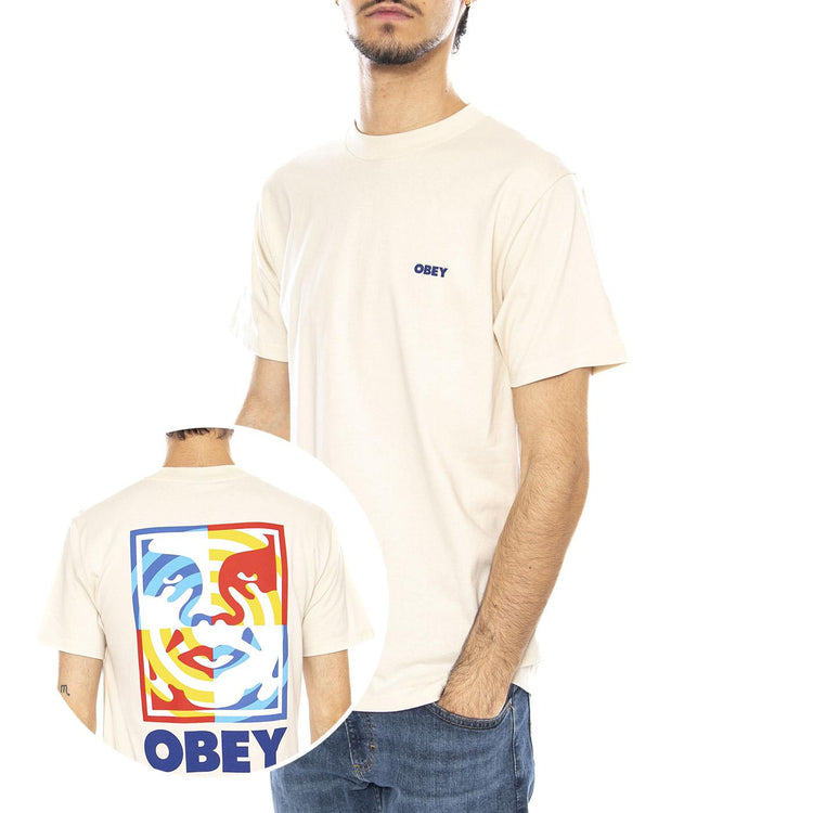 Obey Target Icon Tee Cream - Maglietta Girocollo Uomo Crema 165264065 CRM OBEY 