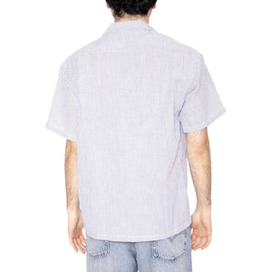 Short Sleeve Striped Shirt - Camicia Maniche Corte Uomo Blu 6020016-12924  CAT 