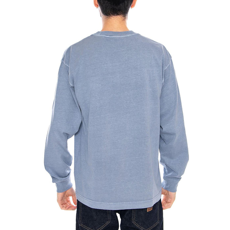 L/S Nelson T-Shirt Gentle Blue - Maglietta Girocollo Maniche Lunghe Uomo Blu I029948 3HXGD CARHARTT WIP 