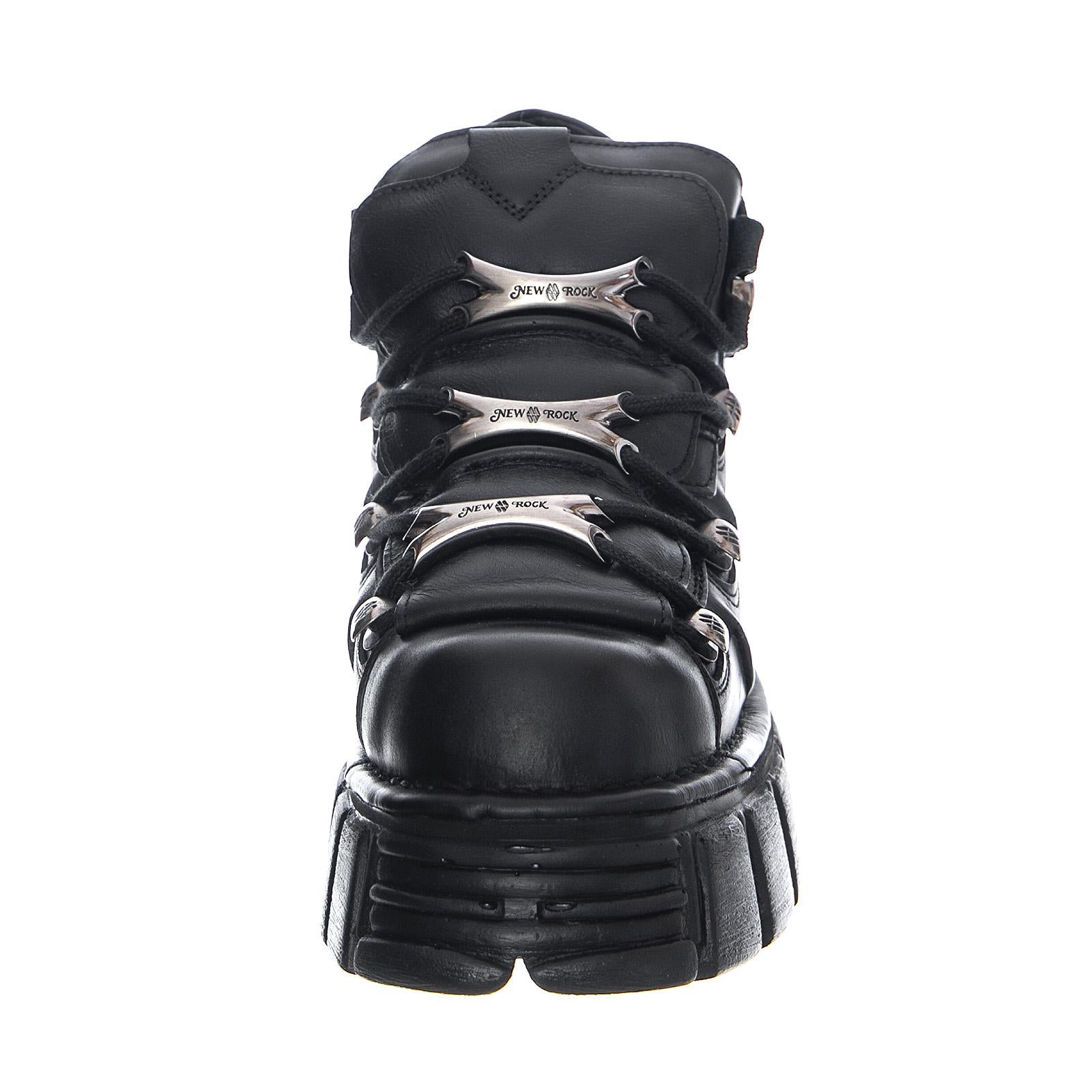 Itali106-C66 Shoes - Black - Scarpe Stringate Profilo Basso Donna Nere NRSM-106-C66  NEW ROCK 